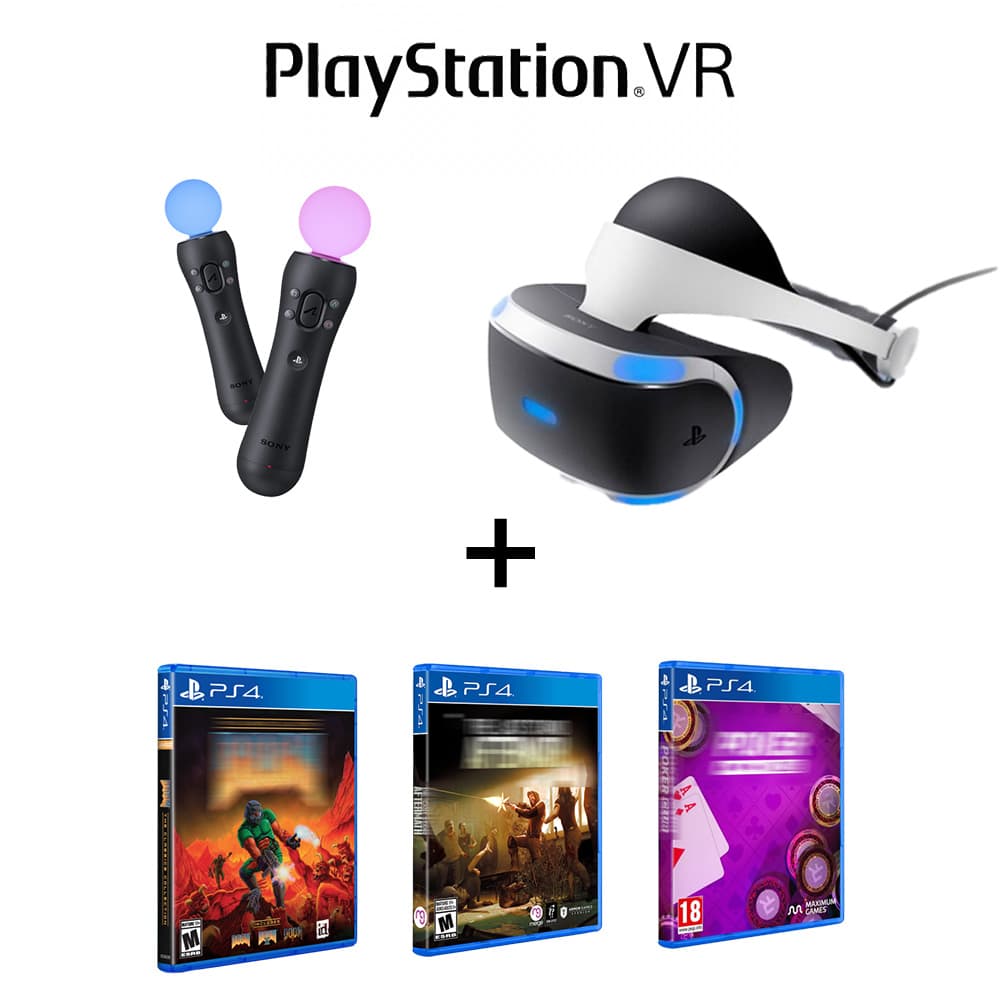 inchiriere console Playstation 4 kit VR plus 2 controllere si 2 move controllere